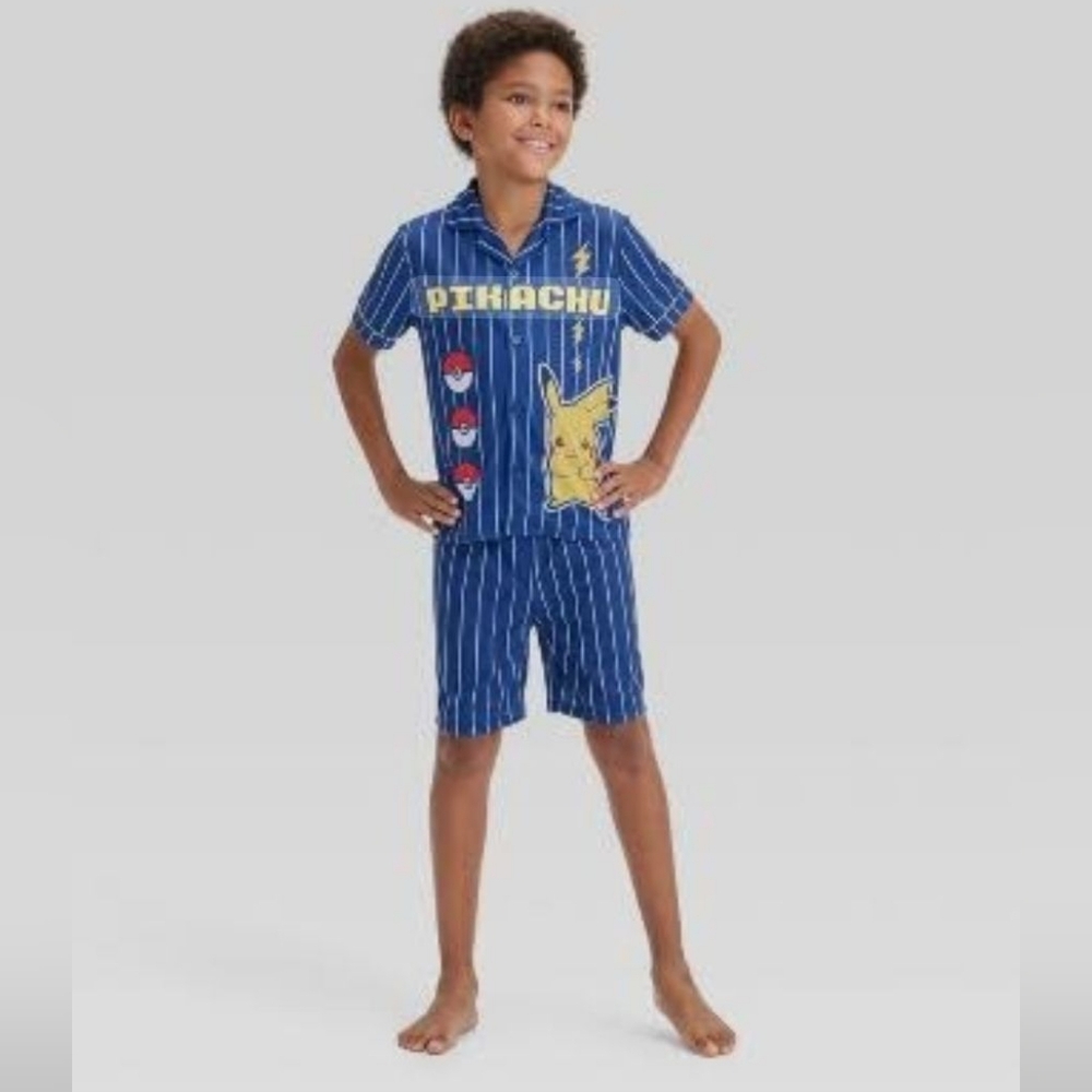 Pikachu Kids Pajamas Set Sz L 8-12